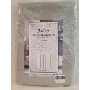 Felisa Textured Linen Look Shower Curtain Grey